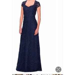 Elegant Navy Blue Evening Gown Mother of the Bride